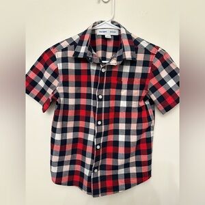 Old Navy Boys size 8 Checkered Red and Navy Shirt